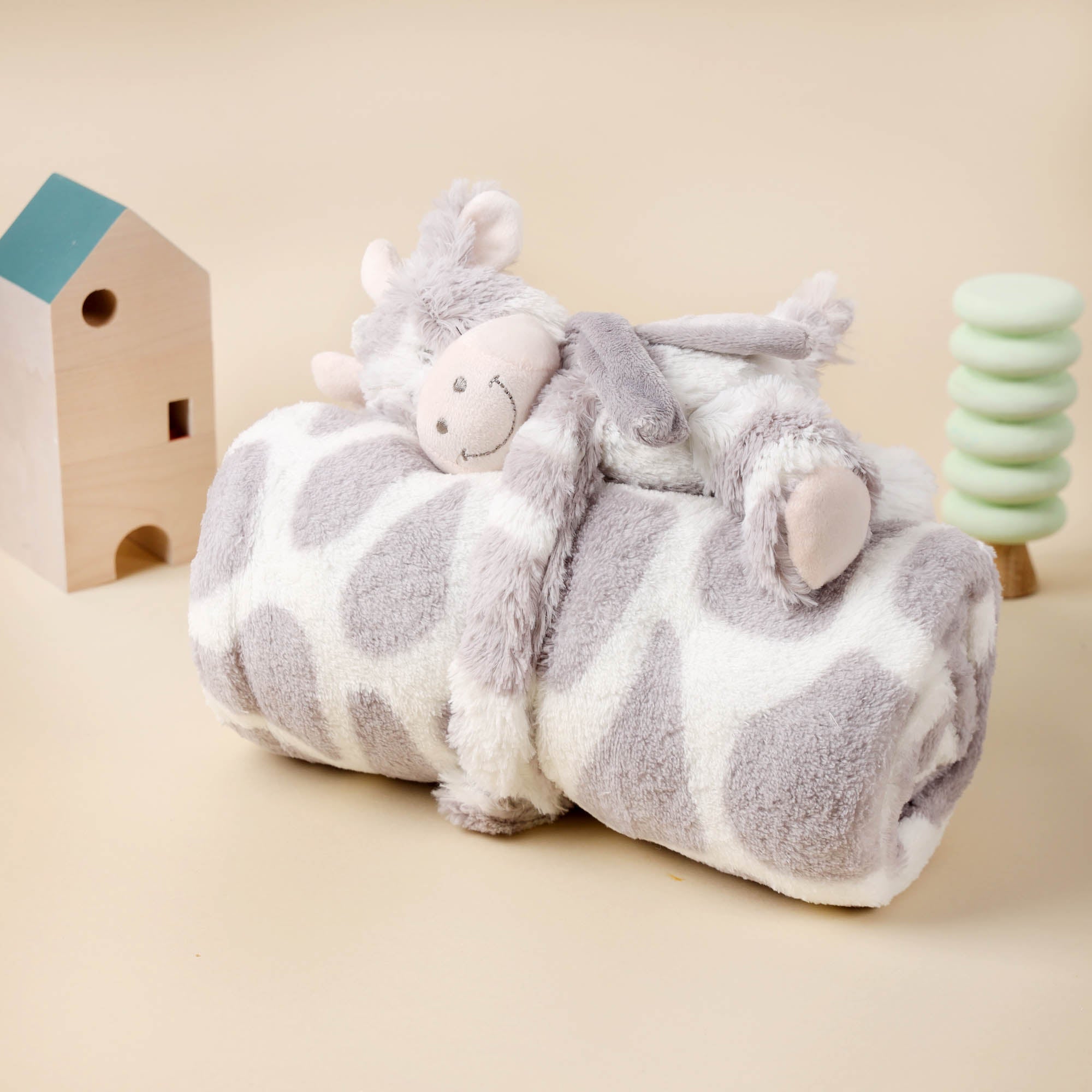 Tall Giraffe Toy Baby Blanket