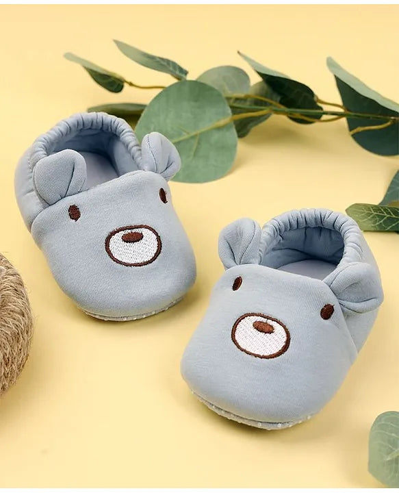 Blue Bear Elastic Baby Booties
