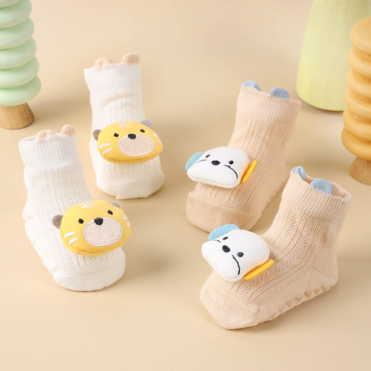 Cuddly Animals 3D Baby Socks - Pack of 2