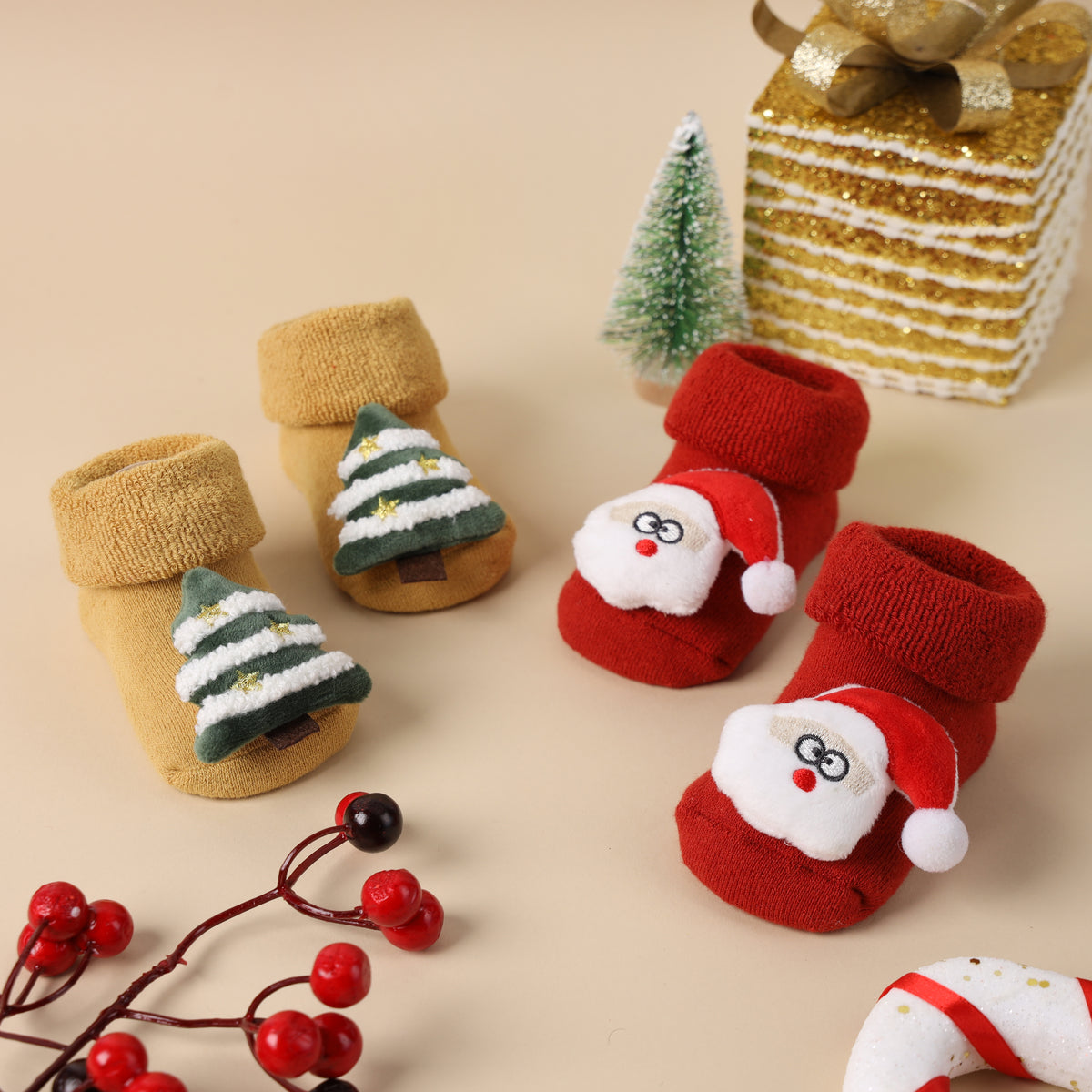 Santa's Little Helper 3D Baby Socks - Pack of 2