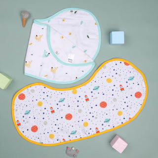 Baby Explorer Reversible Organic Baby Burp Cloth - 2 pack