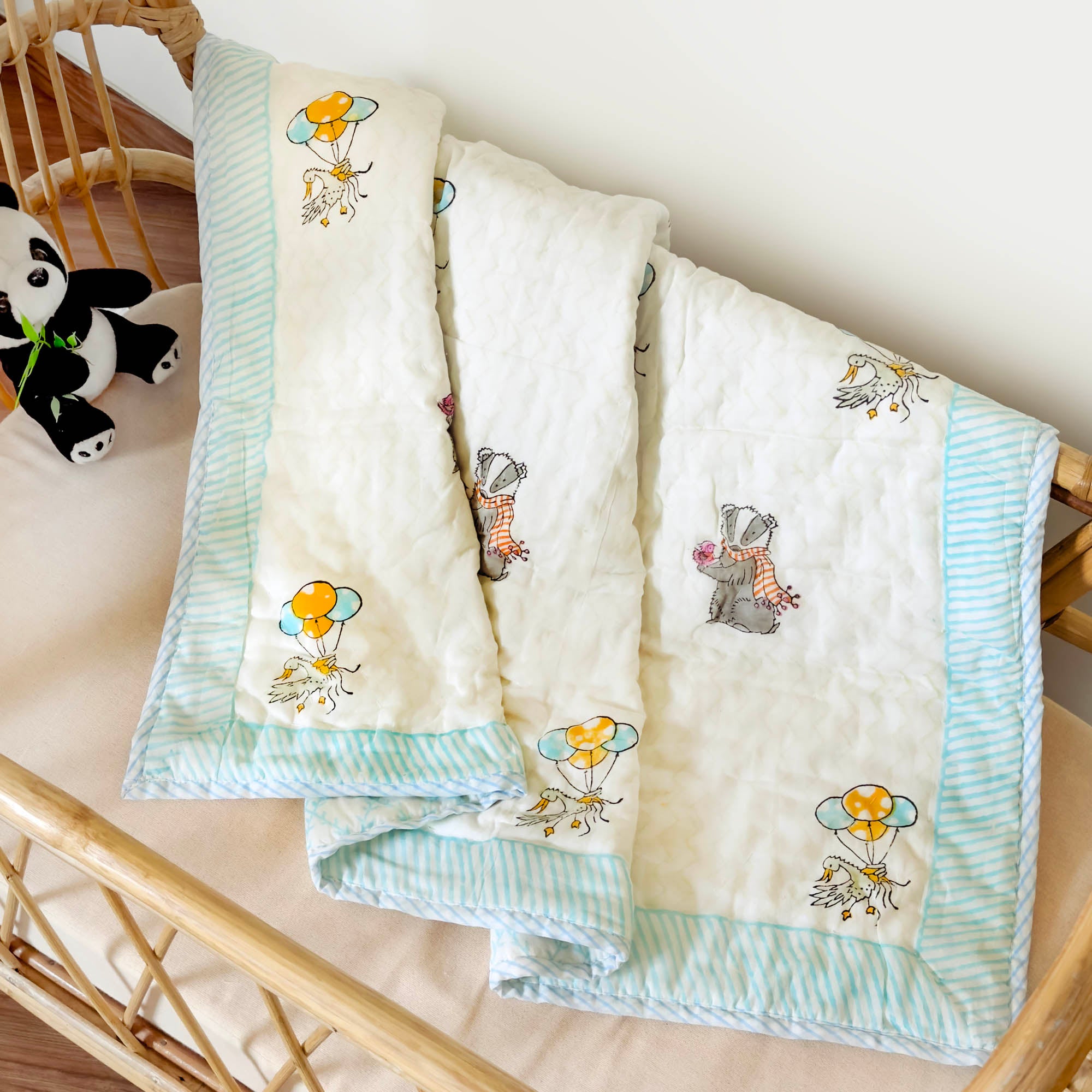 Bears & Ballons Quilted Thick Blanket