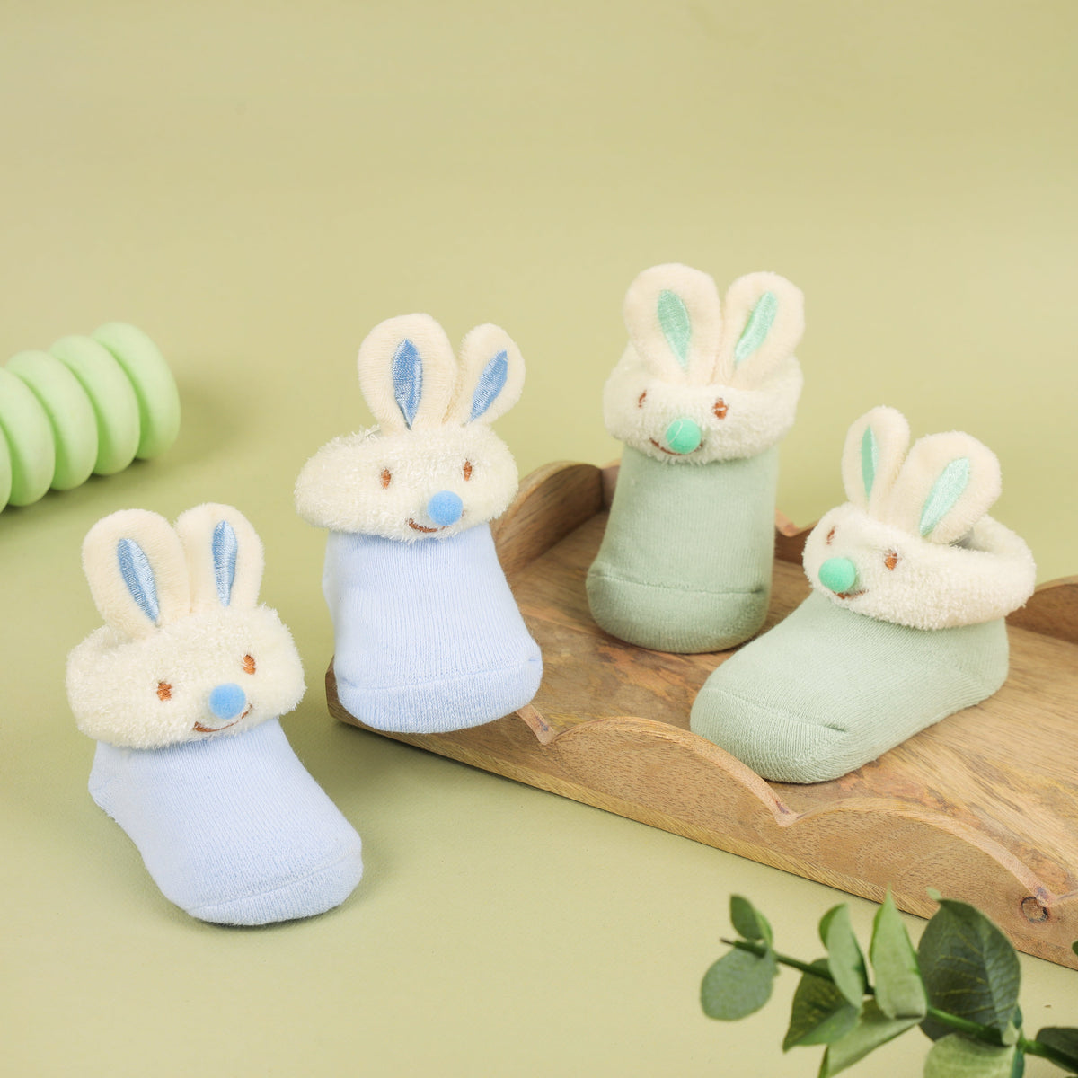 Blue Bunny Friends 3D Baby Socks (Pack of 2)