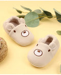 Bear Elastic Baby Booties - Creamy