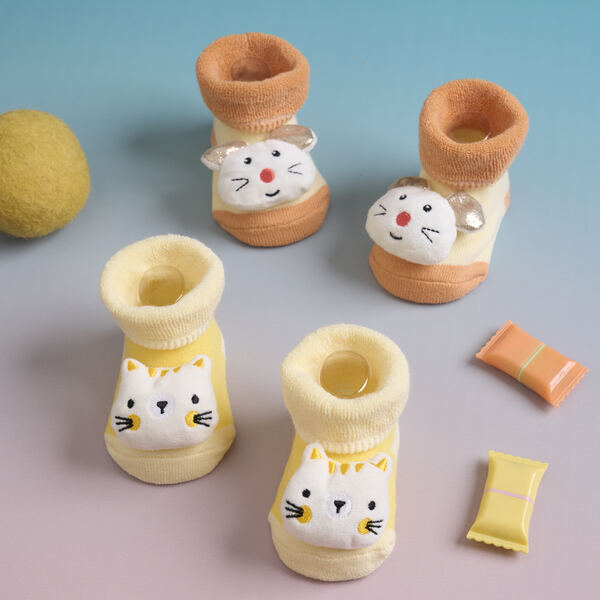 Mice and Meow 3D Baby Socks - Pack of 2