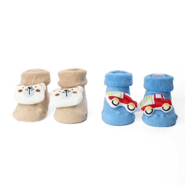 Bear on wheels 3d Baby Socks - Pack of 2