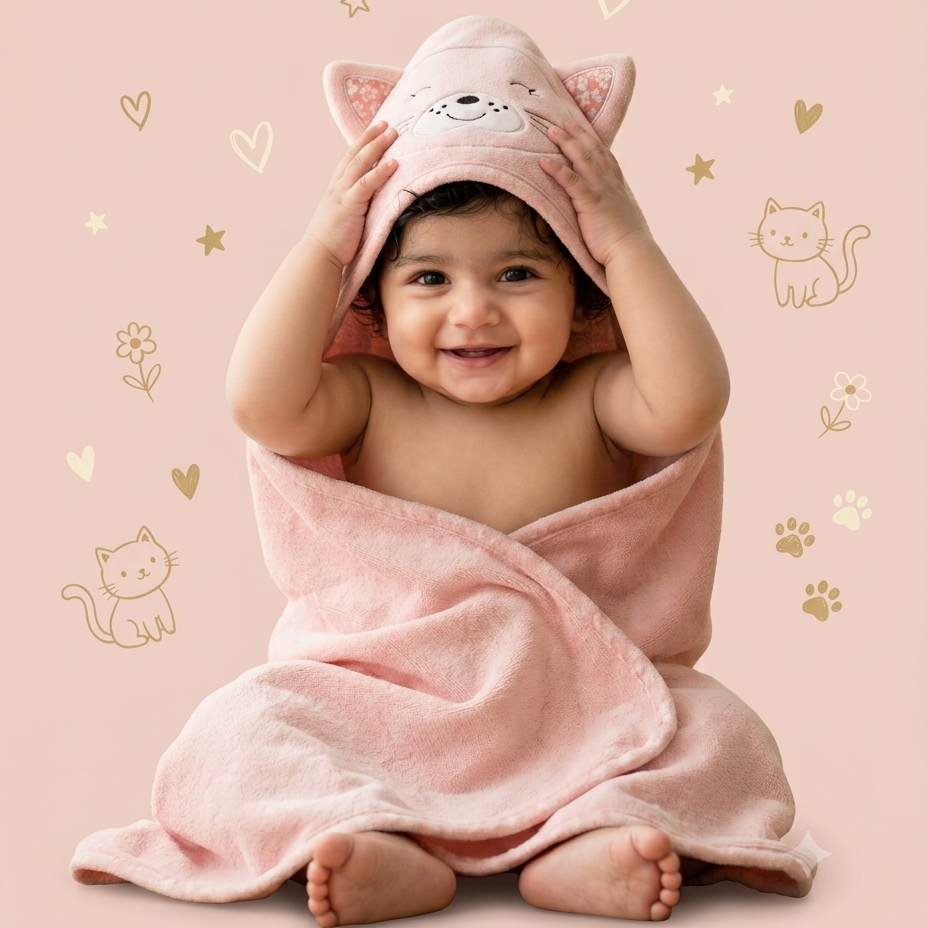 Little Whiskers Hooded Towel