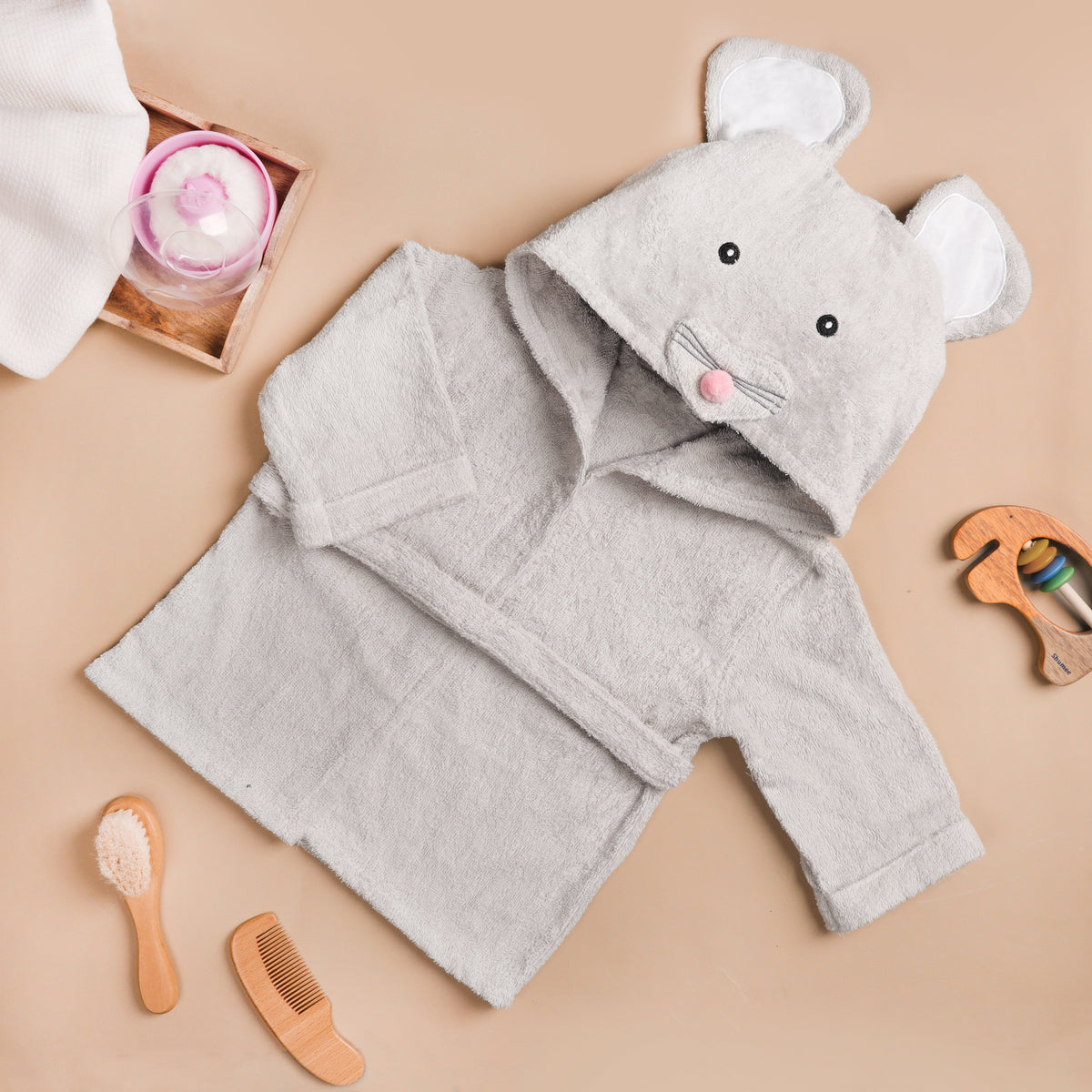 Tiny Mouse Baby Bathrobe