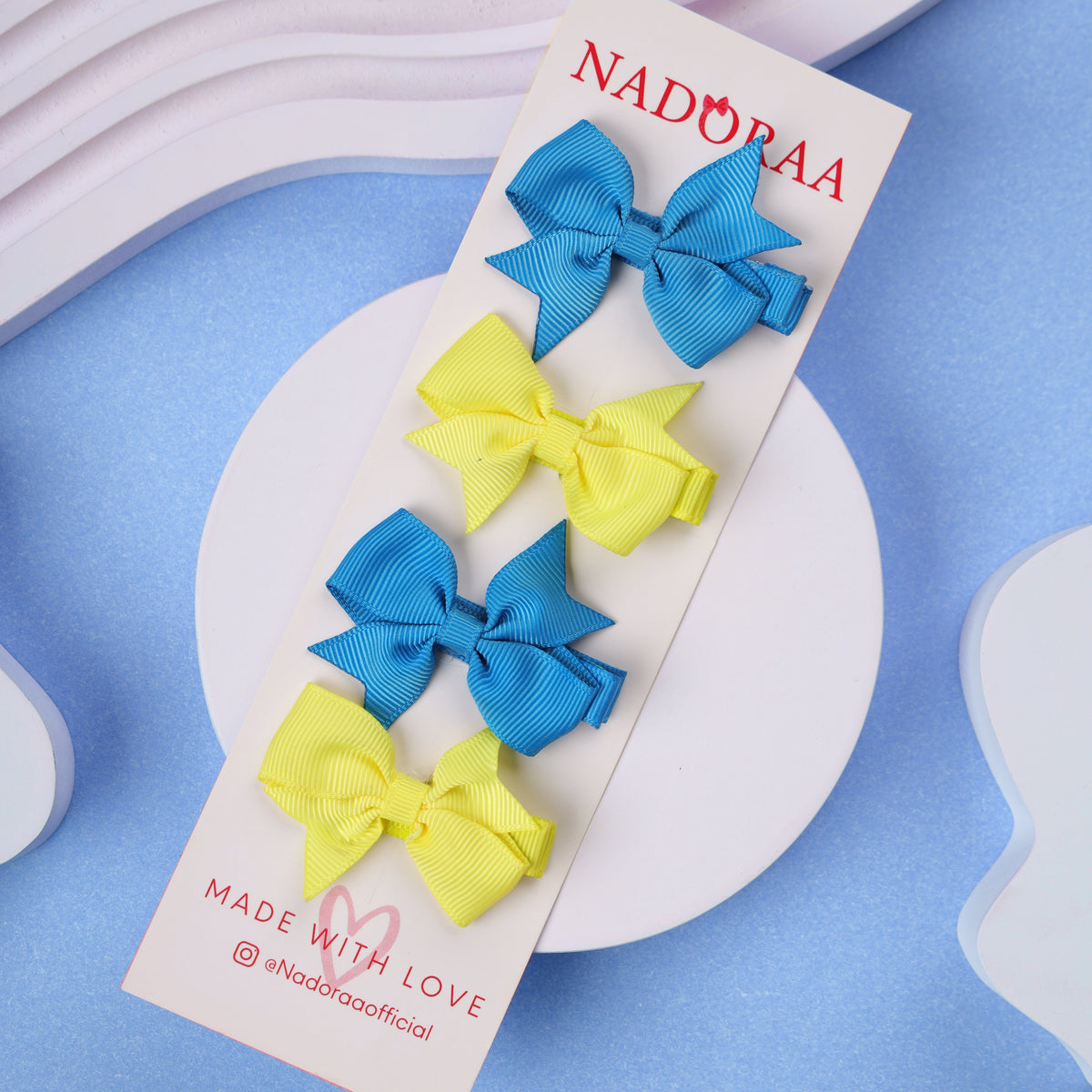Blue and Yellow Tiny Locks Baby Hairclips