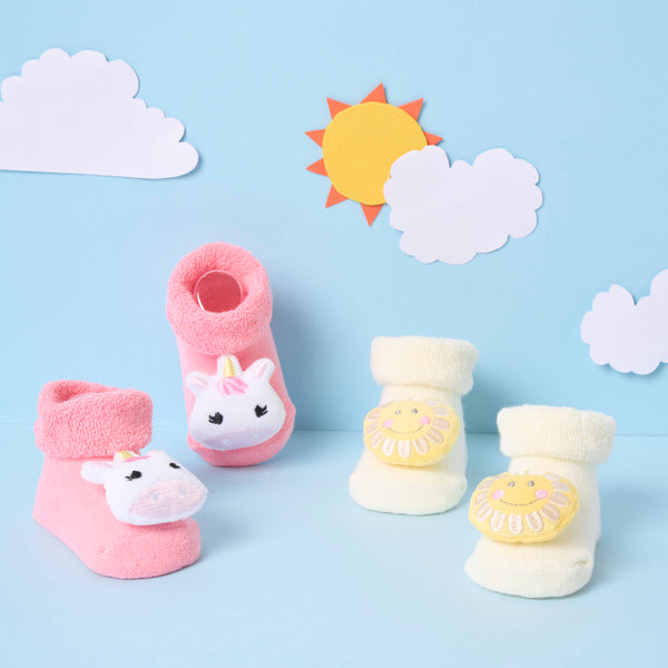 Unicorn Shine 3D Baby Socks - Pack of 2