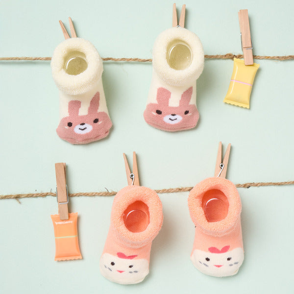 Cute Animals Flat Baby Socks - Pack of 2
