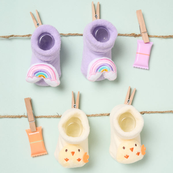 Rainbow Chick 3D Baby Socks - Pack of 2