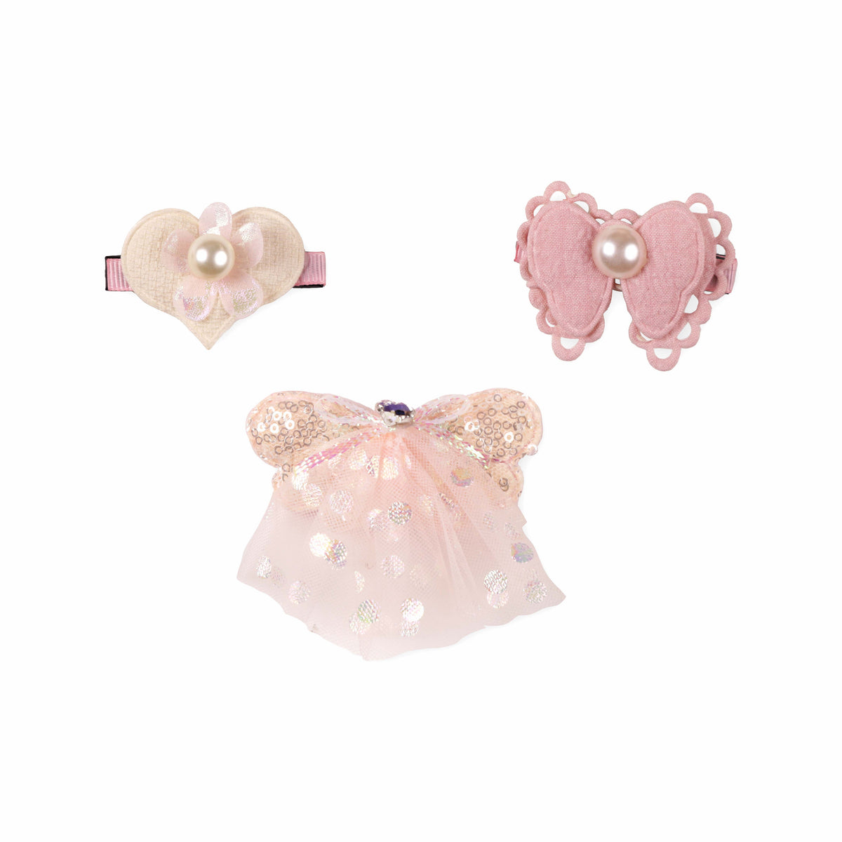 Princess Pastel Baby Hairclips - Pack of 3