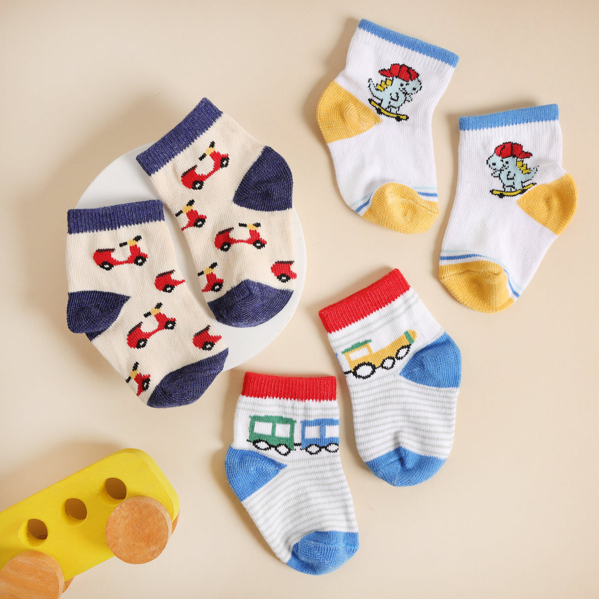 Little Riders Flat Baby Socks (Pack of 3)
