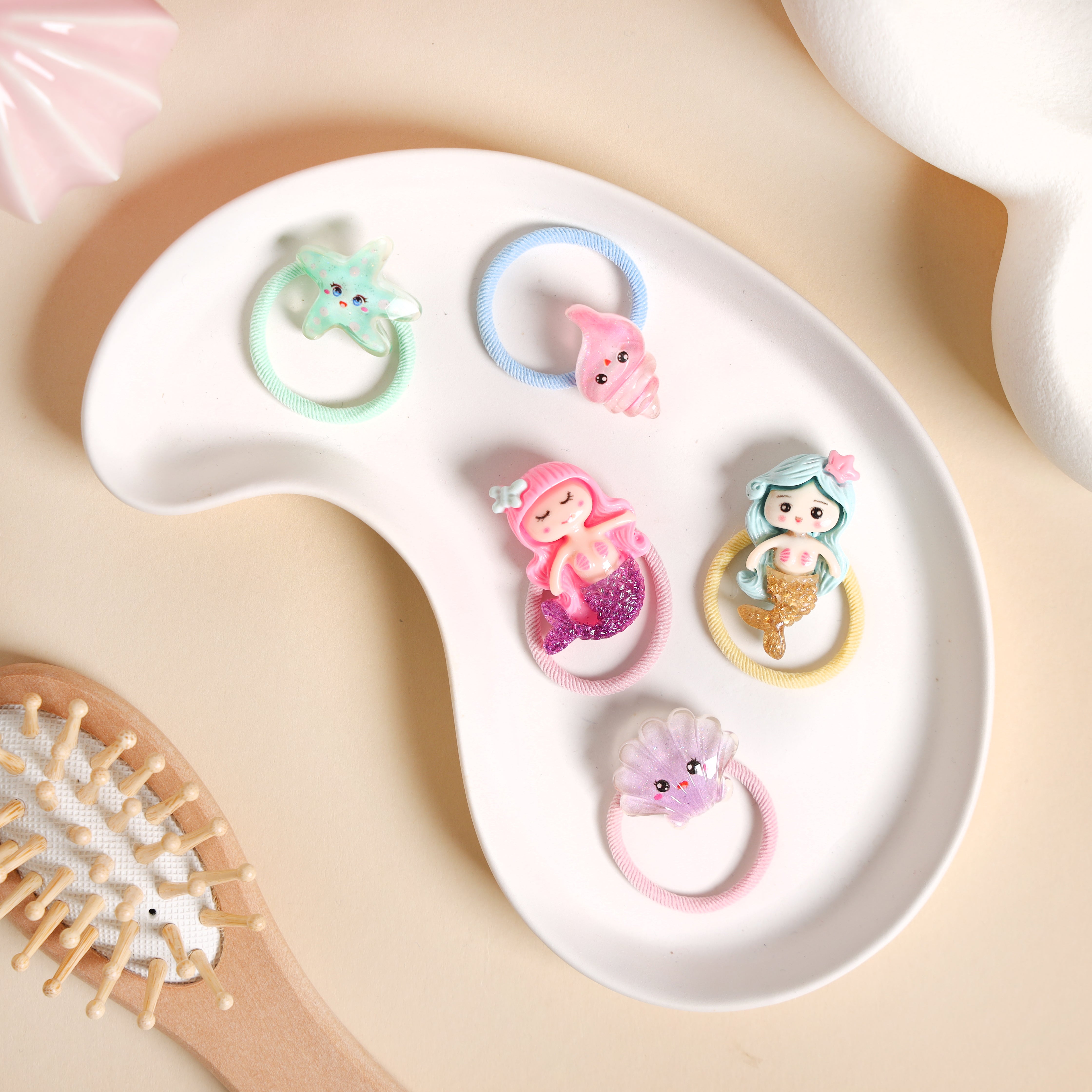 Coral Mermaid Rubberbands