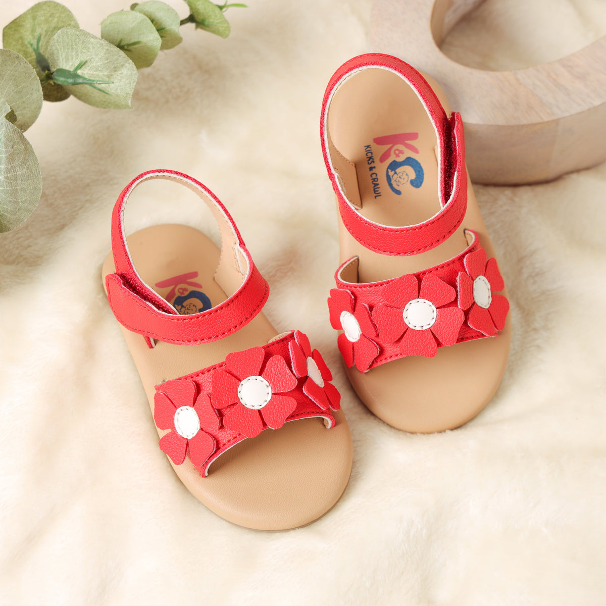 Red Petal Pretties Baby Sandals