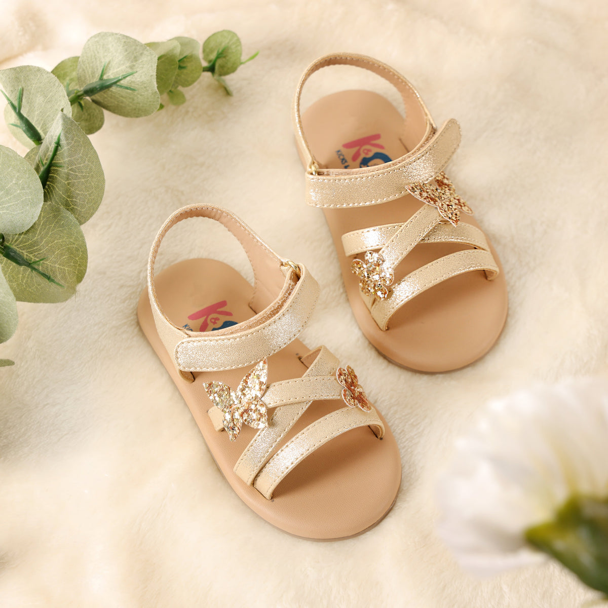 Golden Butterfly Baby Sandals