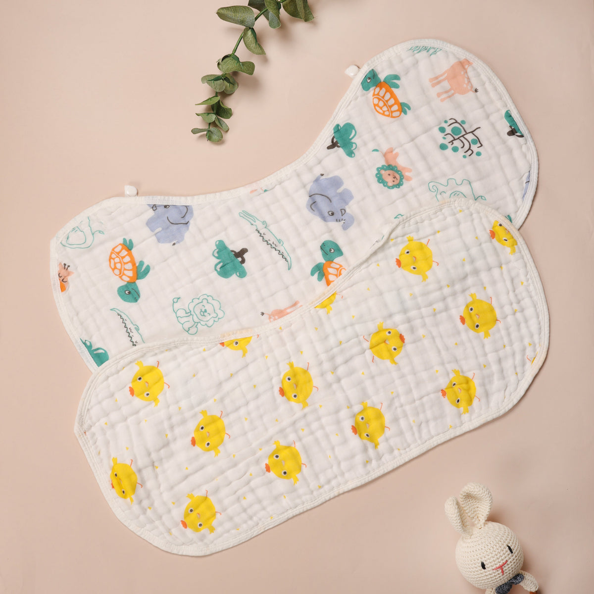 Little Animals - Baby Burp Cloth (pack of 2)
