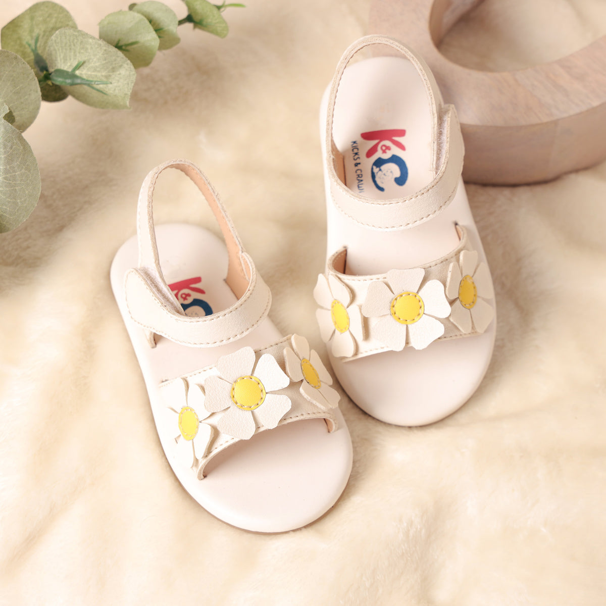 White Petal Pretties Baby Sandals