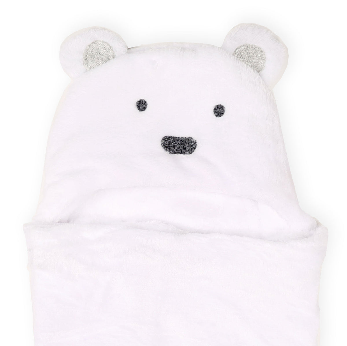 White Bear Hooded Baby Fur Blanket