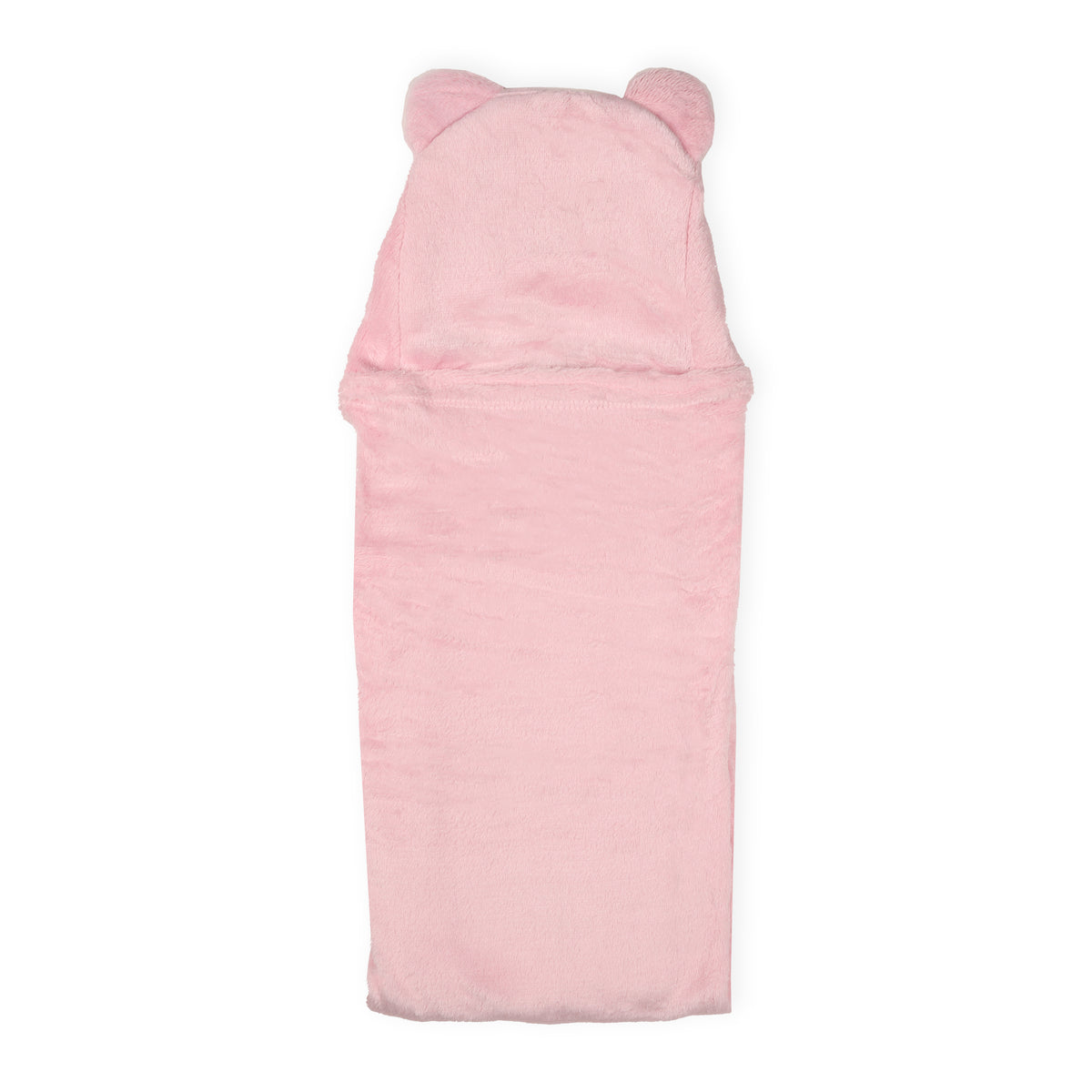 Pink Bear Hooded Fur Baby Blanket