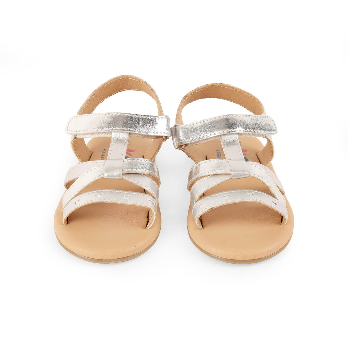 Shinny Hearts Silver Baby Sandals