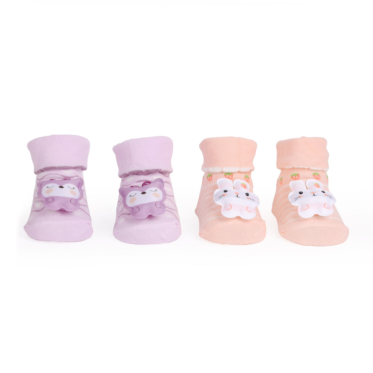 Whiskers and Ears 3D Baby Socks - Pack of 2