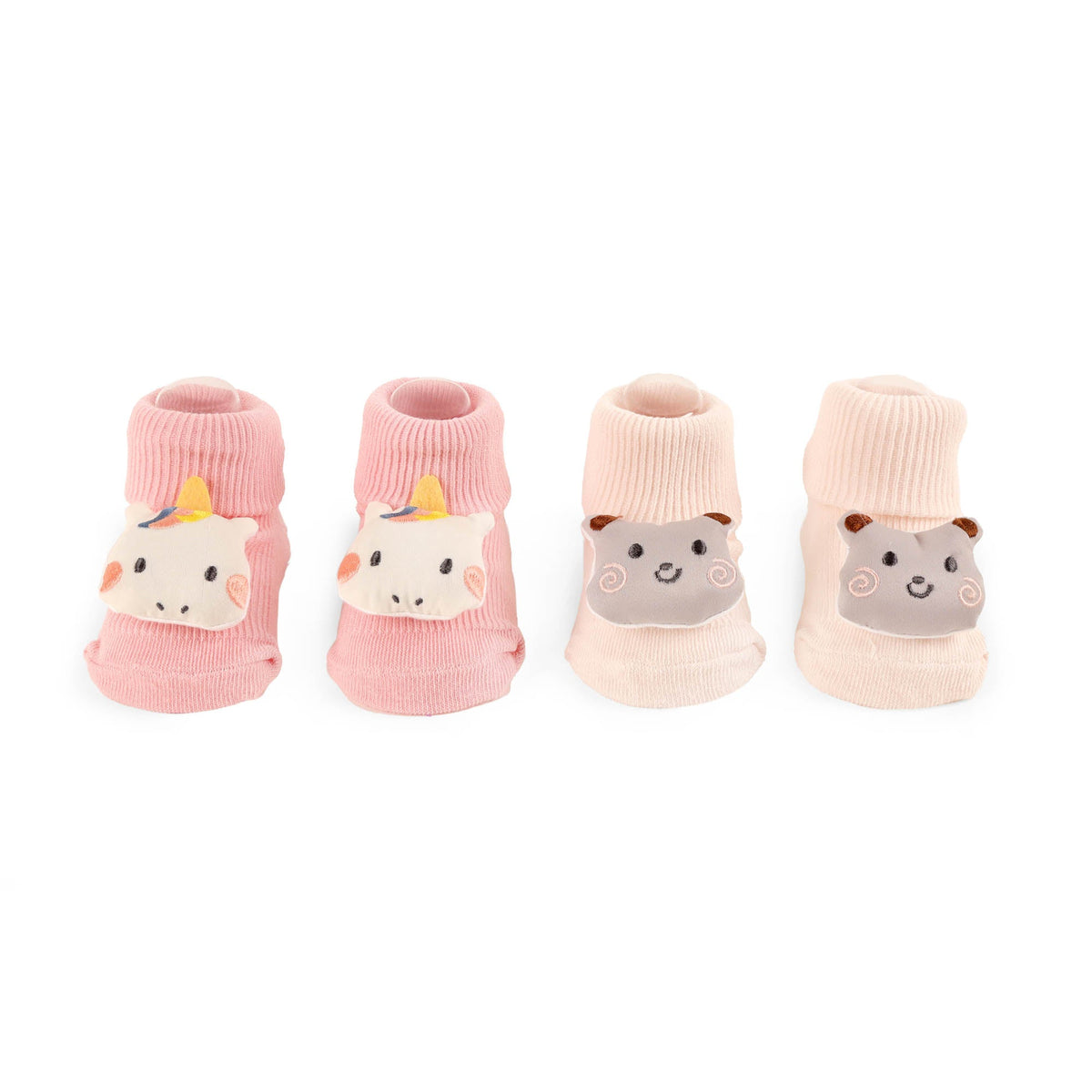 Unicorn and Bear 3D Baby Socks (Pack of 2)