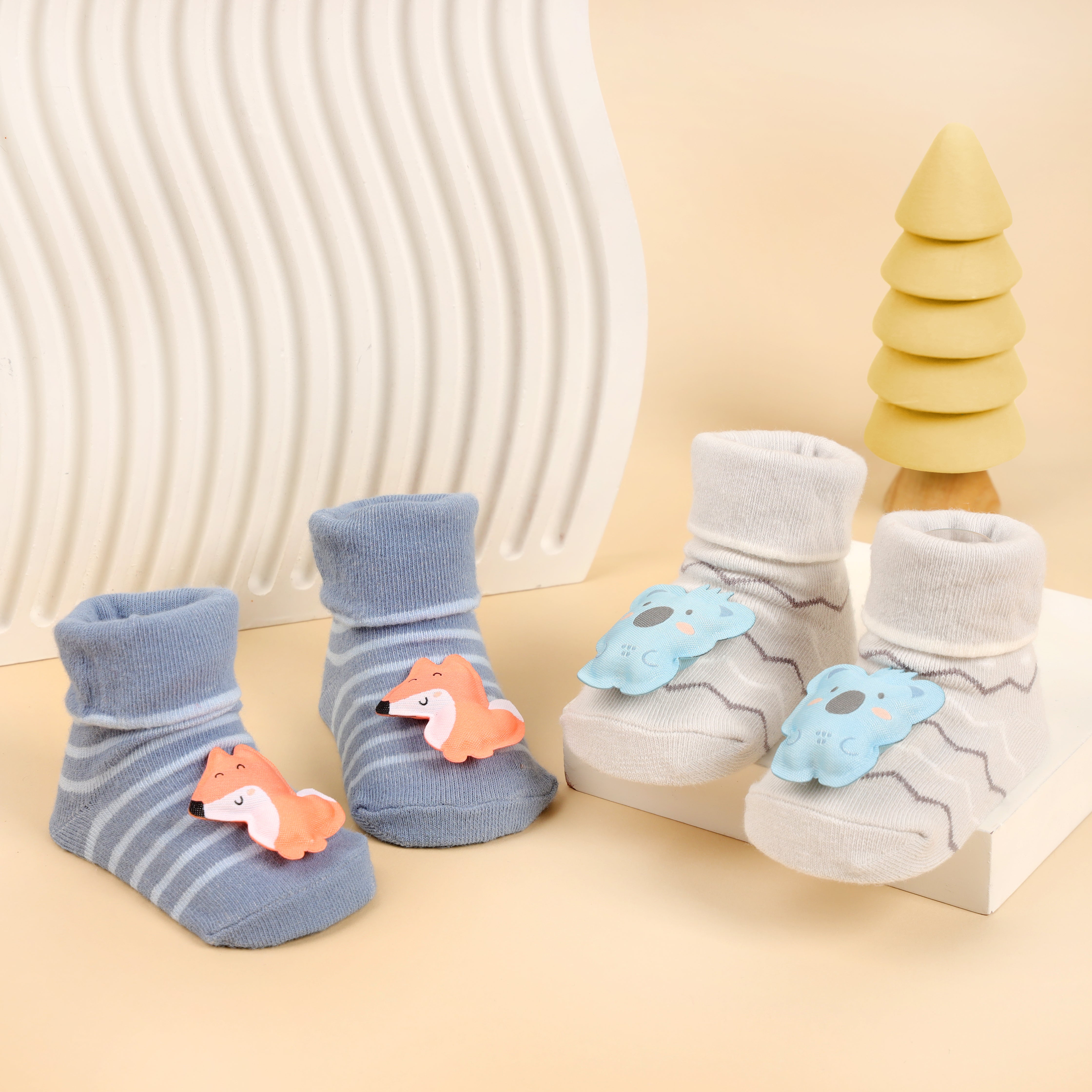 Foxy cuddles 3D Baby Socks - Pack of 2