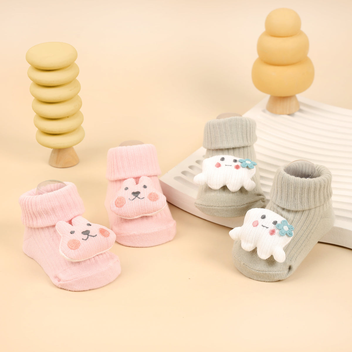 Sea Swirls 3D Baby Socks - Pack of 2