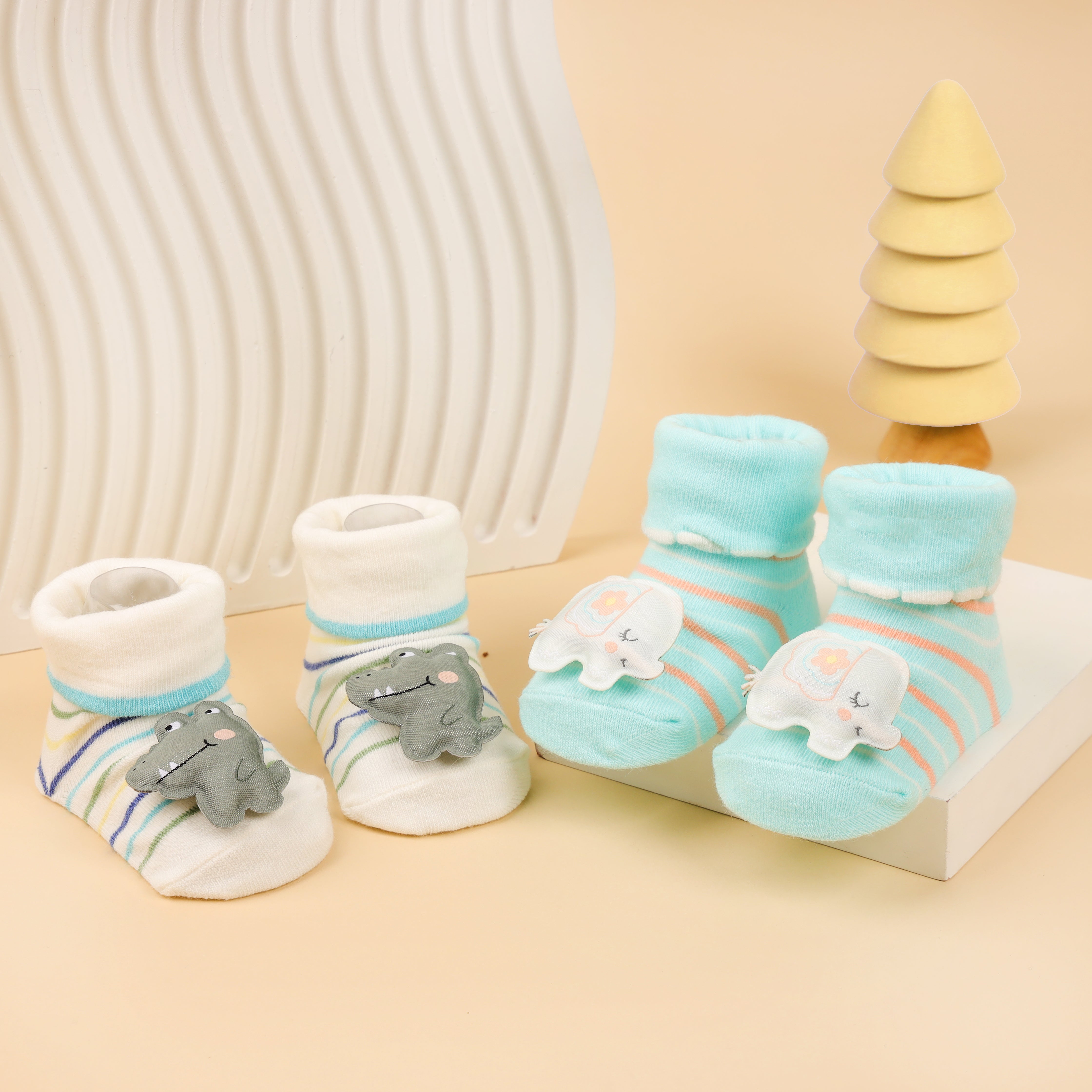 Trunk and Tails 3D Baby Socks - Pack of 2