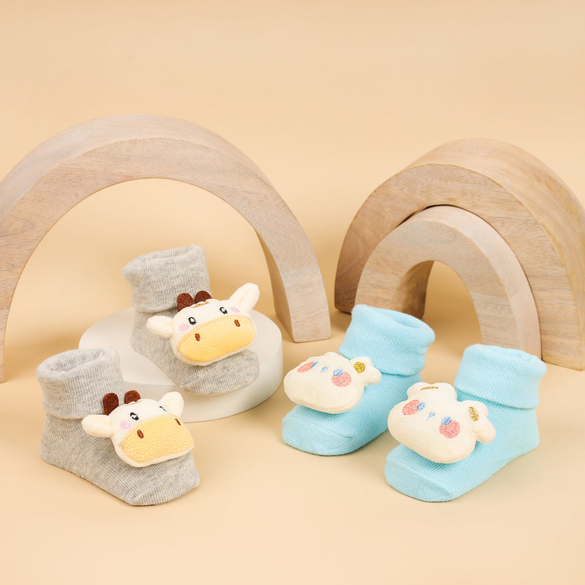 Little Animal Friends 3D Baby Socks - Pack of 2
