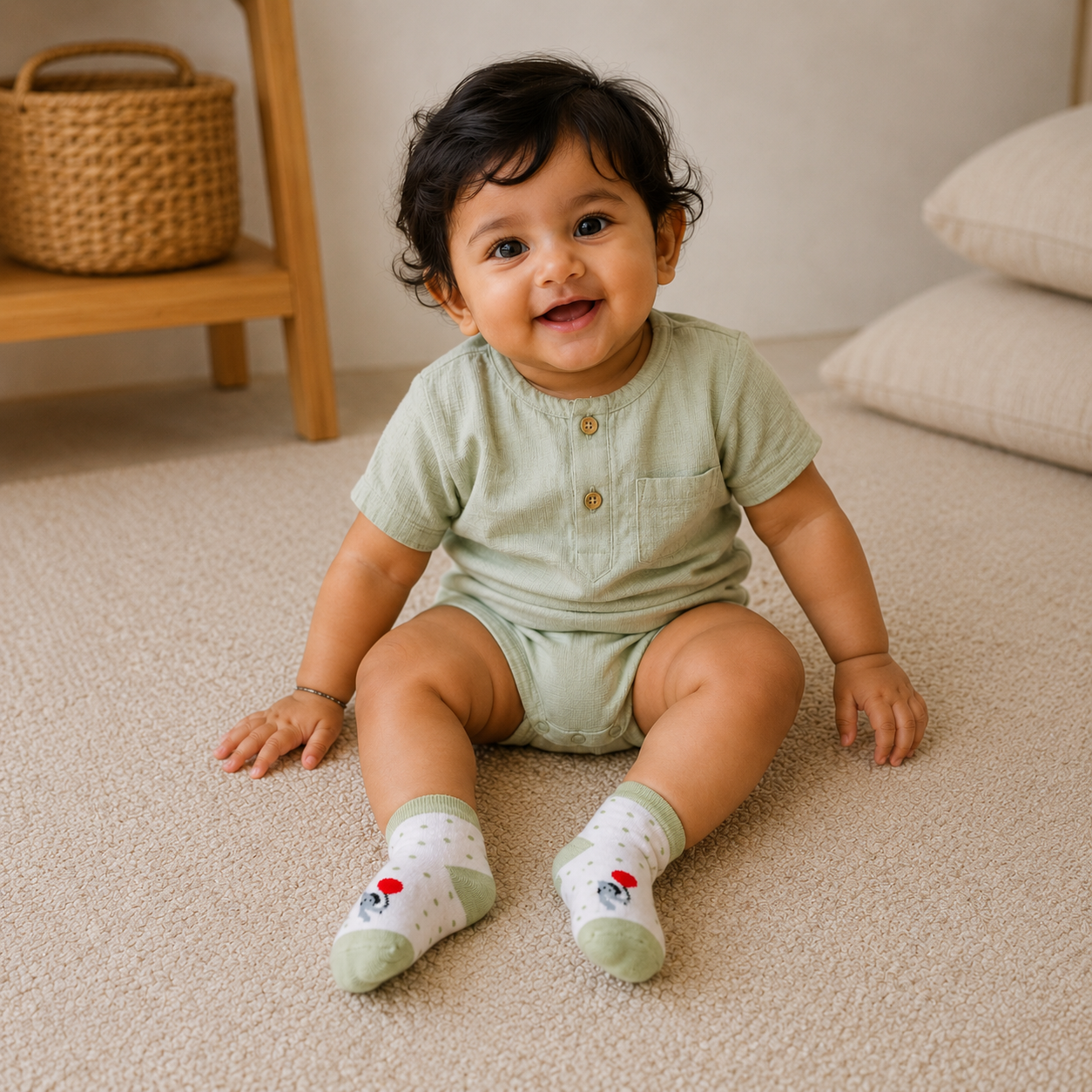 The Safari Tribe Flat Baby Socks (Pack of 3)