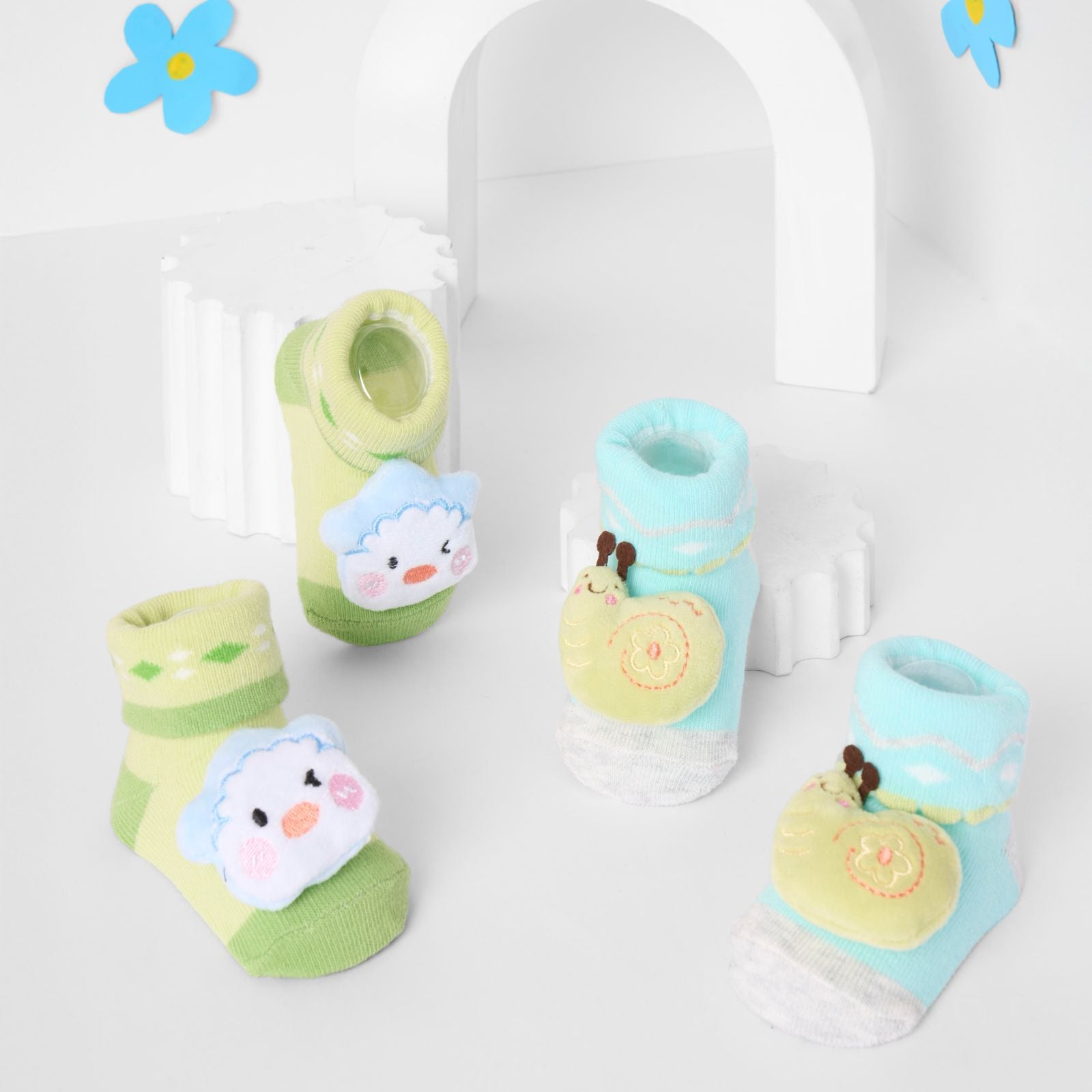 Starry Shells 3D Baby Socks - Pack of 2