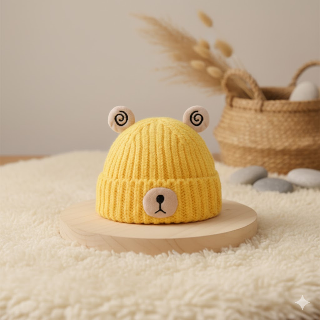 Cozy Bear Beanie Yellow