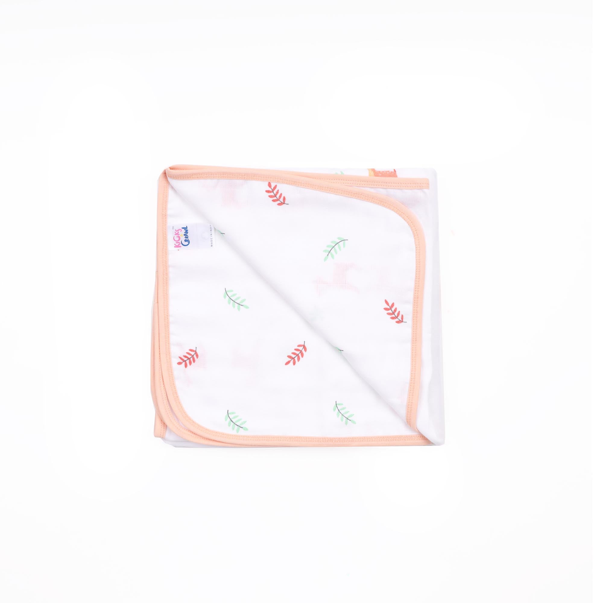 Pink Deer Organic Reversible Baby Blanket