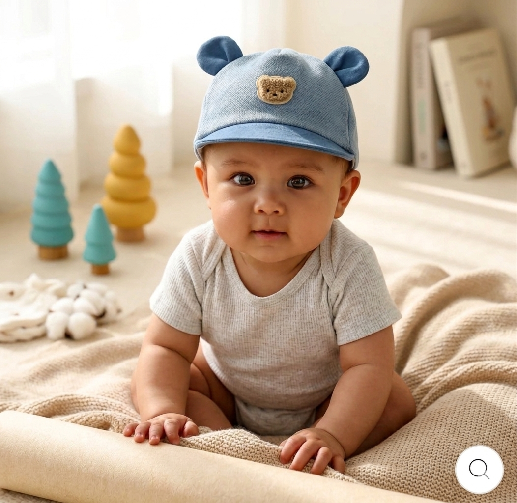 Little Blue Bear Baby Cap