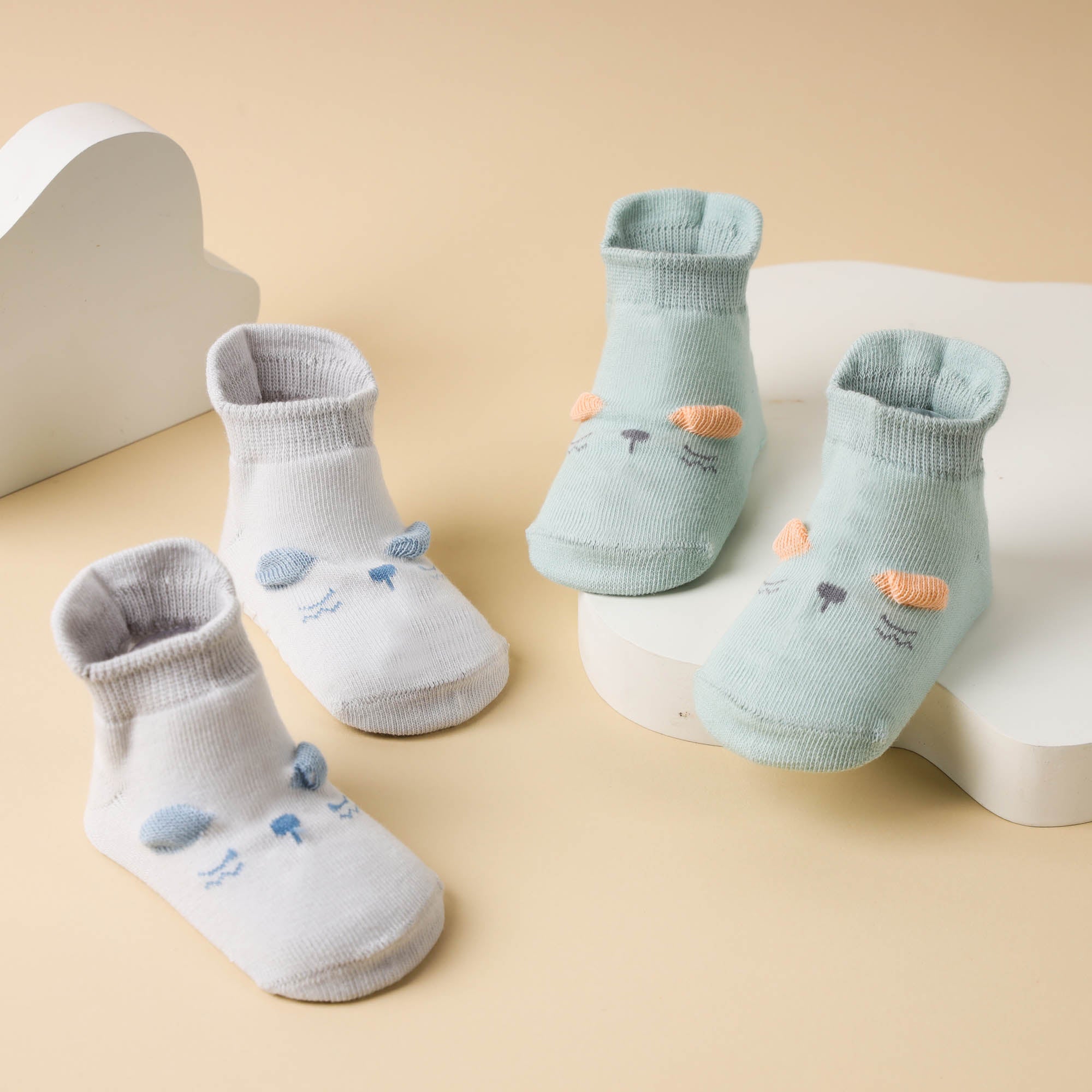 Little Mouse Flat Baby Socks - Pack of 2