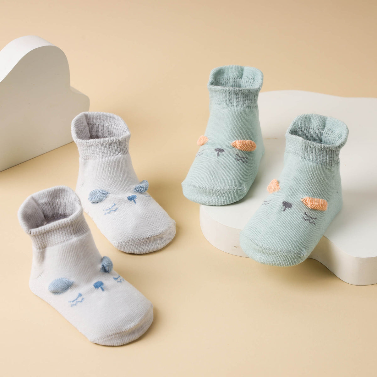 Little Mouse Flat Baby Socks - Pack of 2