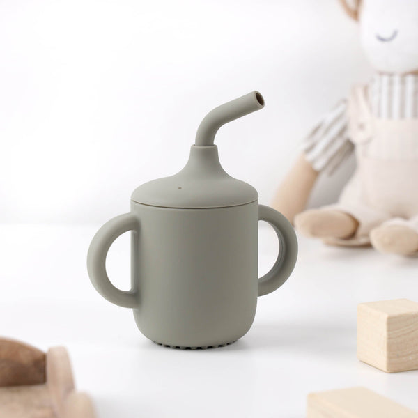 Silicone Green Sipper Cup with Straw