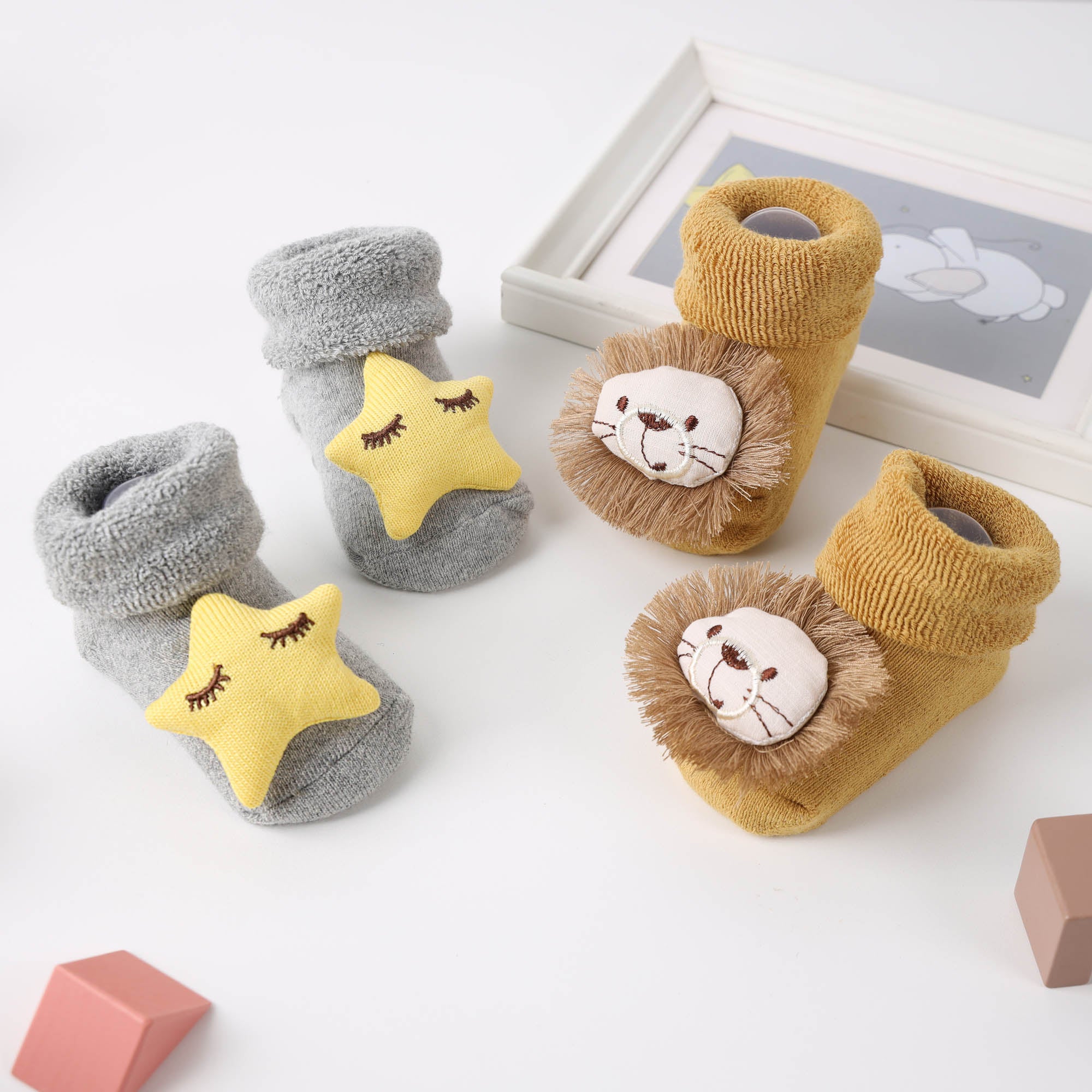 Star Lion Baby Socks - Pack of 2