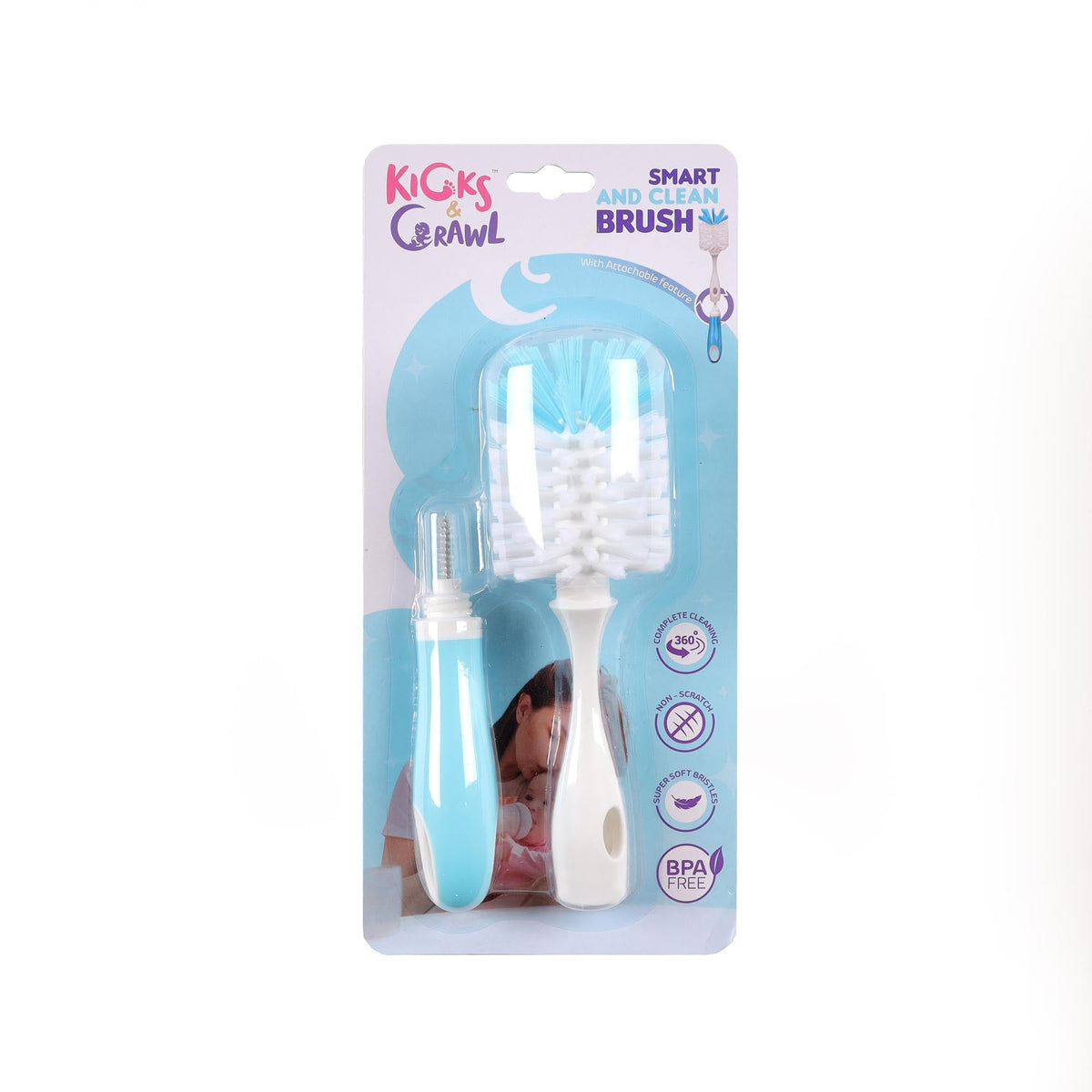 Smart & Clean Bottle Brush - Blue