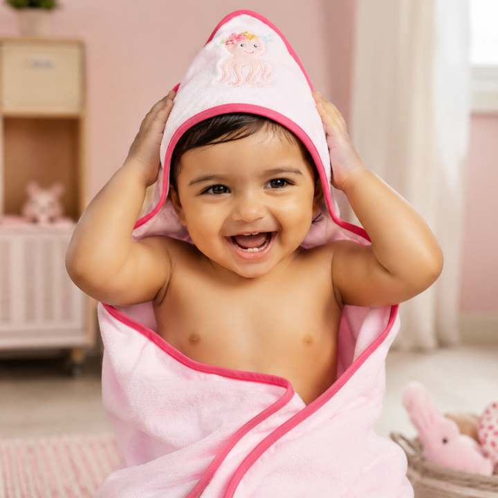 OctoWrap & Wipe Hooded towel & Wash Cloth (Set of 6)