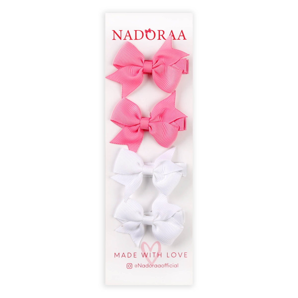 White and Hot Pink Locks Hairclips