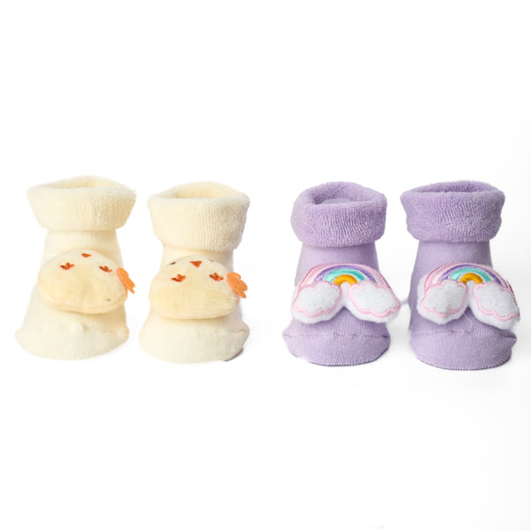 Rainbow Chick 3D Baby Socks - Pack of 2
