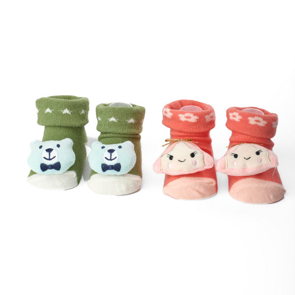 Bows and Giggles 3D Baby Socks - Pack of 2