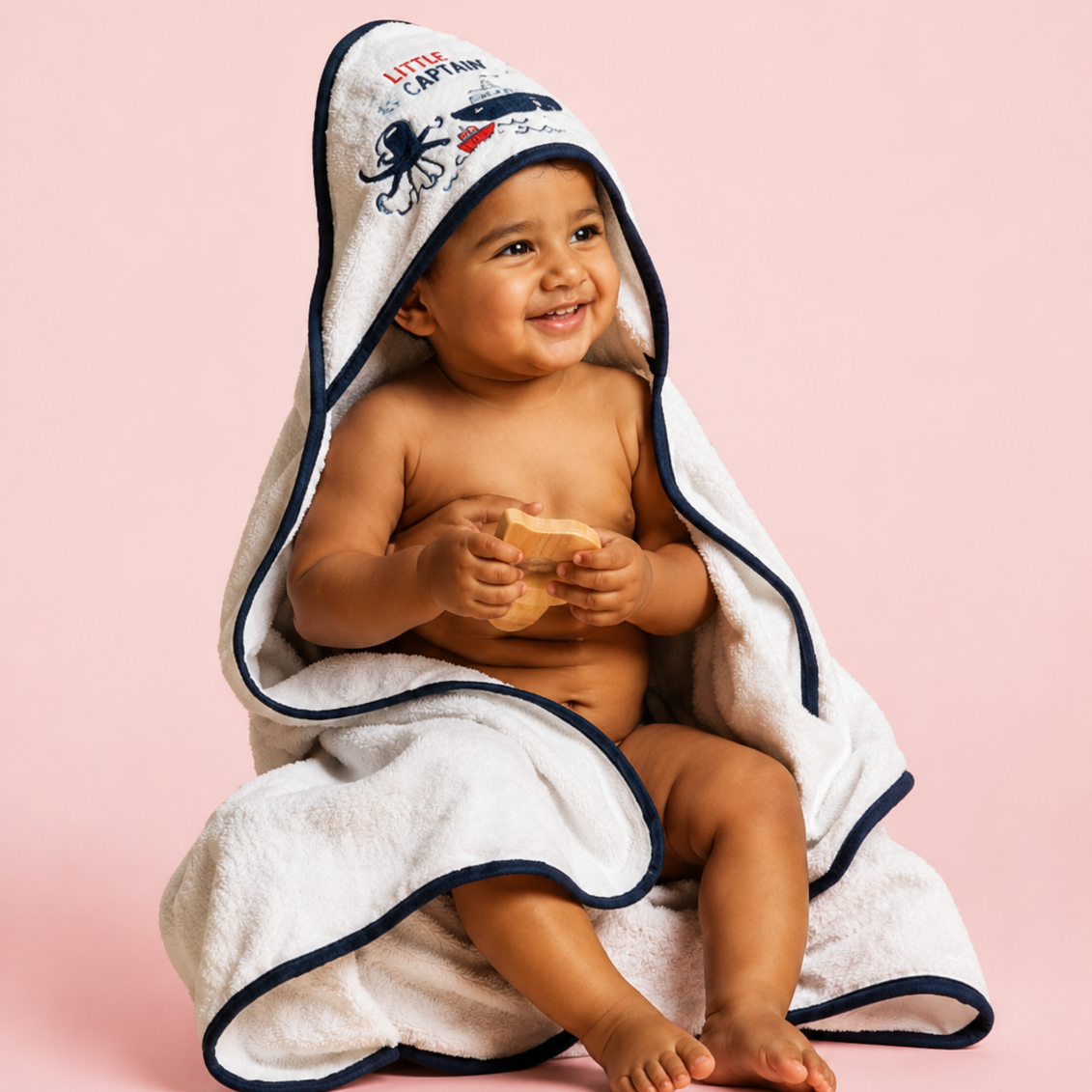 Baby Sailor Hooded towel and wash cloth (set of 6)