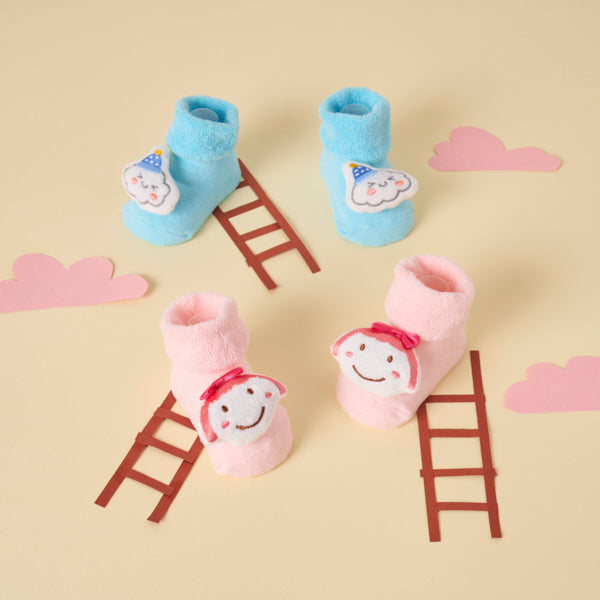Monkey Friends 3D Baby Socks - Pack of 2