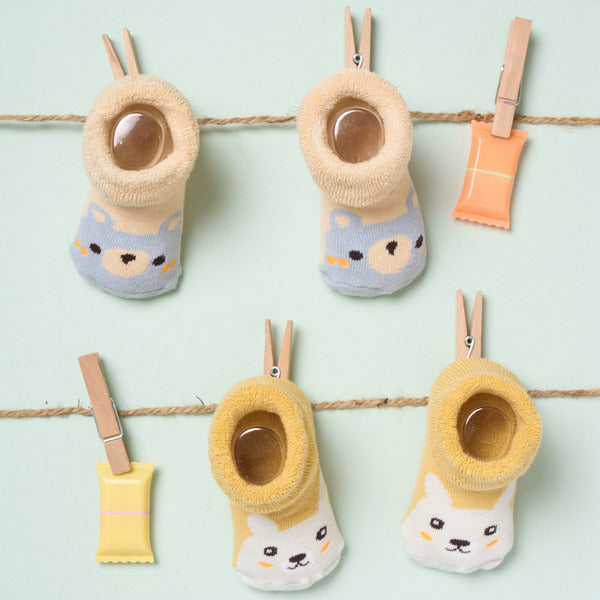 Cuddles and Bear Flat Baby Socks - Pack of 2