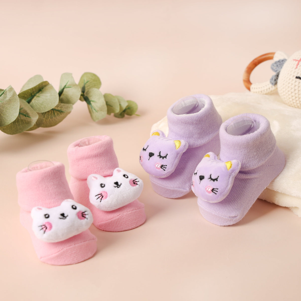 Purrfect Paws 3D Baby Socks (Pack of 2)